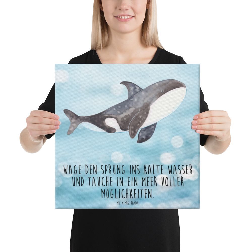 Leinwand Bild Orca Leinwand, Bild, Kunstdruck, Wanddeko, Dekoration, Meerestiere, Meer, Urlaub, Orca, Orcas, Killerwal, Wal, Möglichkeiten, Büro, Arbeit, Motivation, Selbstliebe, Neustart, Startup