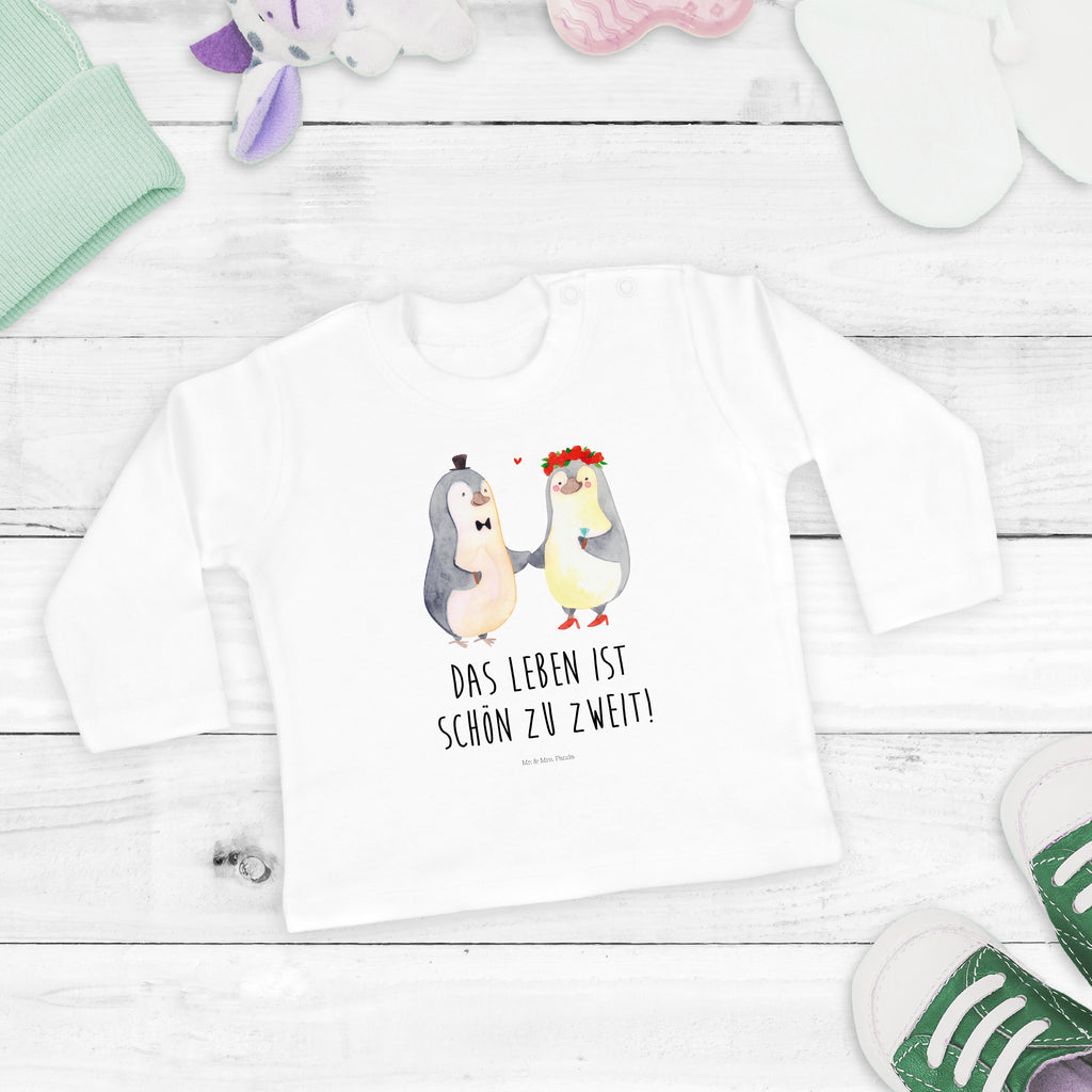 Baby Longsleeve Pinguin Heirat Mädchen, Jungen, Baby, Langarm, Bio, Kleidung, Liebe, Partner, Freund, Freundin, Ehemann, Ehefrau, Heiraten, Verlobung, Heiratsantrag, Liebesgeschenk, Jahrestag, Hocheitstag