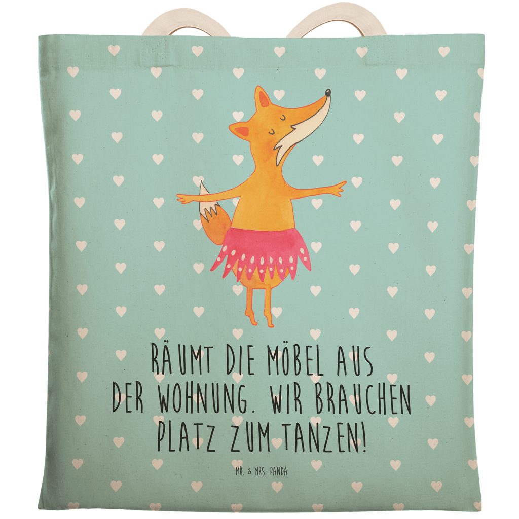 Einkaufstasche Fuchs Ballerina Tragetasche, Tasche, Beutel, Stofftasche, Baumwolltasche, Umhängetasche, Shopper, Einkaufstasche, Beuteltasche, Fuchs, Fuchs Spruch, Füchse, Füchsin, Ballerina, Ballett, Tänzerin, Tanzen, Party, Einladung, Geburtstag