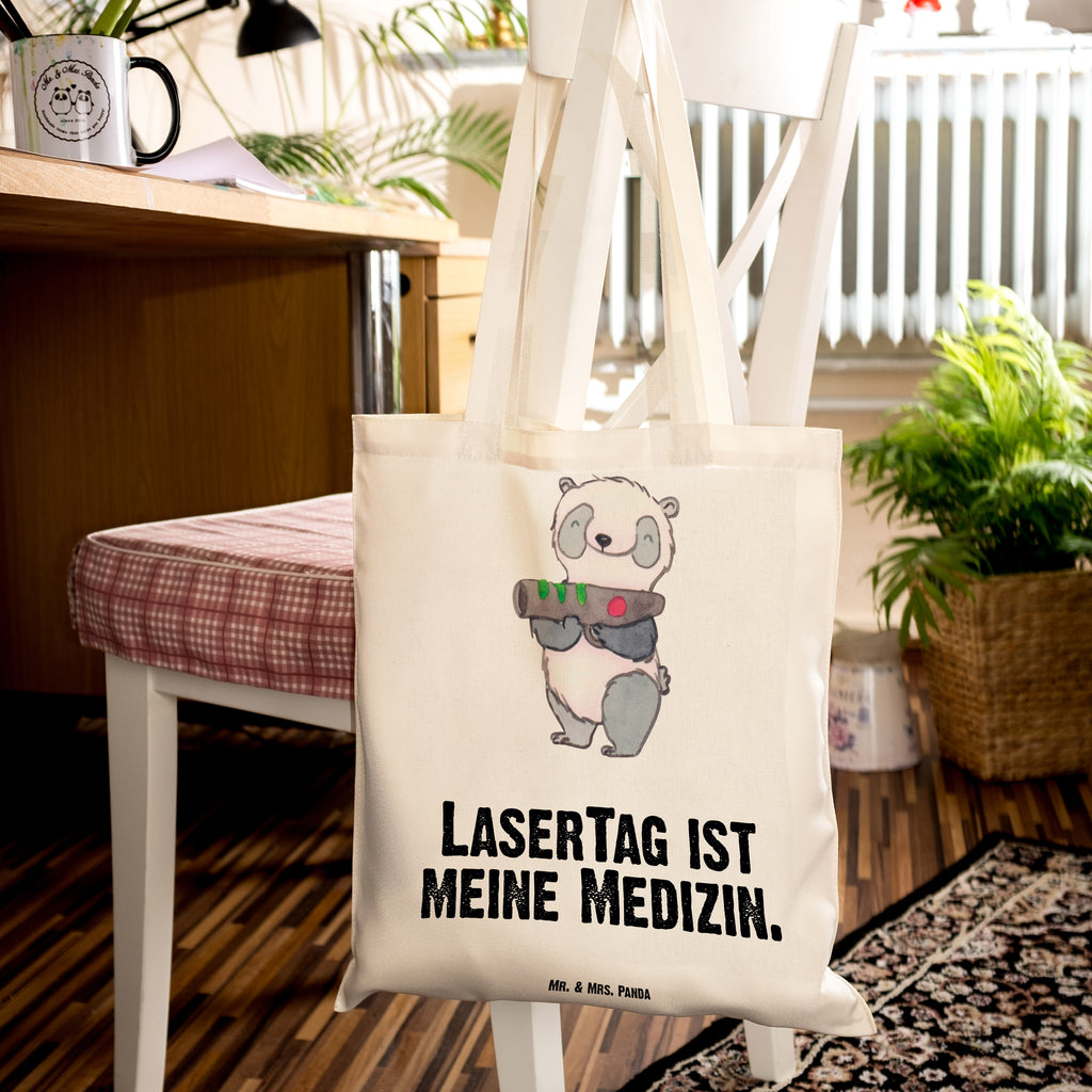 Tragetasche Panda LaserTag Medizin Beuteltasche, Beutel, Einkaufstasche, Jutebeutel, Stoffbeutel, Tasche, Shopper, Umhängetasche, Strandtasche, Schultertasche, Stofftasche, Tragetasche, Badetasche, Jutetasche, Einkaufstüte, Laptoptasche, Geschenk, Sport, Sportart, Hobby, Schenken, Danke, Dankeschön, Auszeichnung, Gewinn, Sportler, Lasertag, Lasergame Zentrum