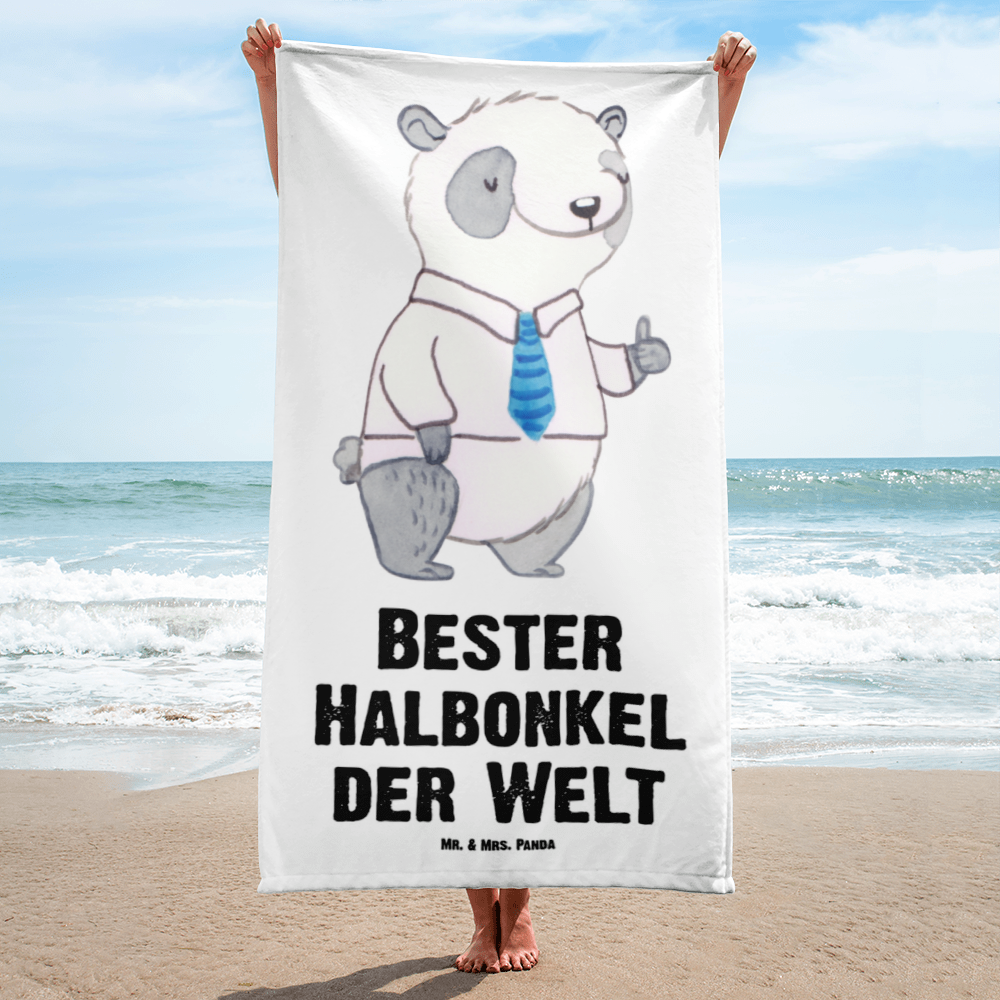 XL Badehandtuch Panda Bester Halbonkel der Welt Handtuch, Badetuch, Duschtuch, Strandtuch, Saunatuch, für, Dankeschön, Geschenk, Schenken, Geburtstag, Geburtstagsgeschenk, Geschenkidee, Danke, Bedanken, Mitbringsel, Freude machen, Geschenktipp, Onkel, bester Onkel, Halbonkel, Stiefonkel, Stief, Stiefgeschwister, Familie, Kleinigkeit