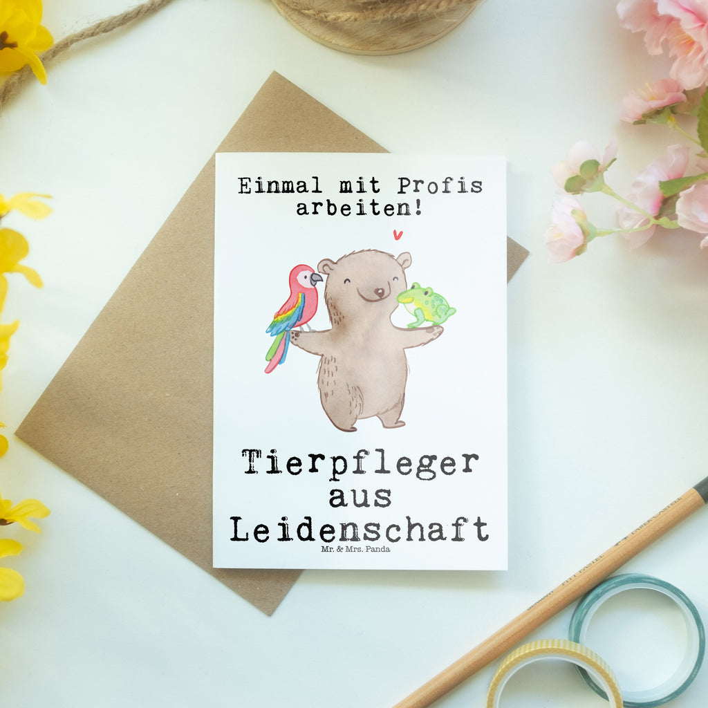 Grußkarte Tierpfleger aus Leidenschaft Grußkarte, Klappkarte, Einladungskarte, Glückwunschkarte, Hochzeitskarte, Geburtstagskarte, Karte, Ansichtskarten, Beruf, Ausbildung, Jubiläum, Abschied, Rente, Kollege, Kollegin, Geschenk, Schenken, Arbeitskollege, Mitarbeiter, Firma, Danke, Dankeschön