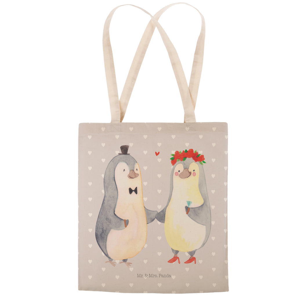 Einkaufstasche Pinguin Heirat Tragetasche, Tasche, Beutel, Stofftasche, Baumwolltasche, Umhängetasche, Shopper, Einkaufstasche, Beuteltasche, Liebe, Partner, Freund, Freundin, Ehemann, Ehefrau, Heiraten, Verlobung, Heiratsantrag, Liebesgeschenk, Jahrestag, Hocheitstag