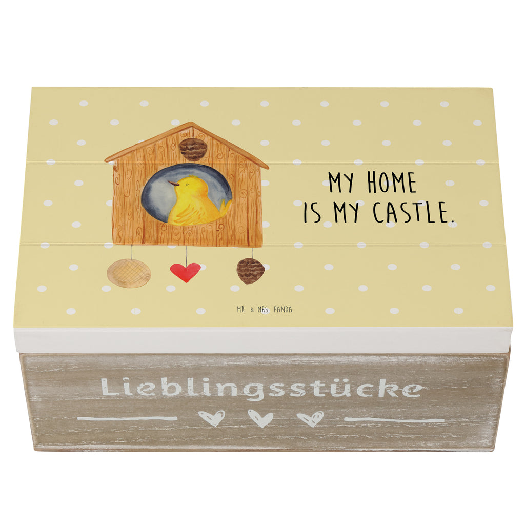 Holzkiste Vogel Haus Holzkiste, Kiste, Schatzkiste, Truhe, Schatulle, XXL, Erinnerungsbox, Erinnerungskiste, Dekokiste, Aufbewahrungsbox, Geschenkbox, Geschenkdose, Tiermotive, Gute Laune, lustige Sprüche, Tiere, Vogel, Vögel, Vogelhaus, Vogelhäuschen, Home sweet home, Zuhause, Nest, Eigenheim, Familie, Wohnung, Haus, unser Haus, Lieblingsort, Castle