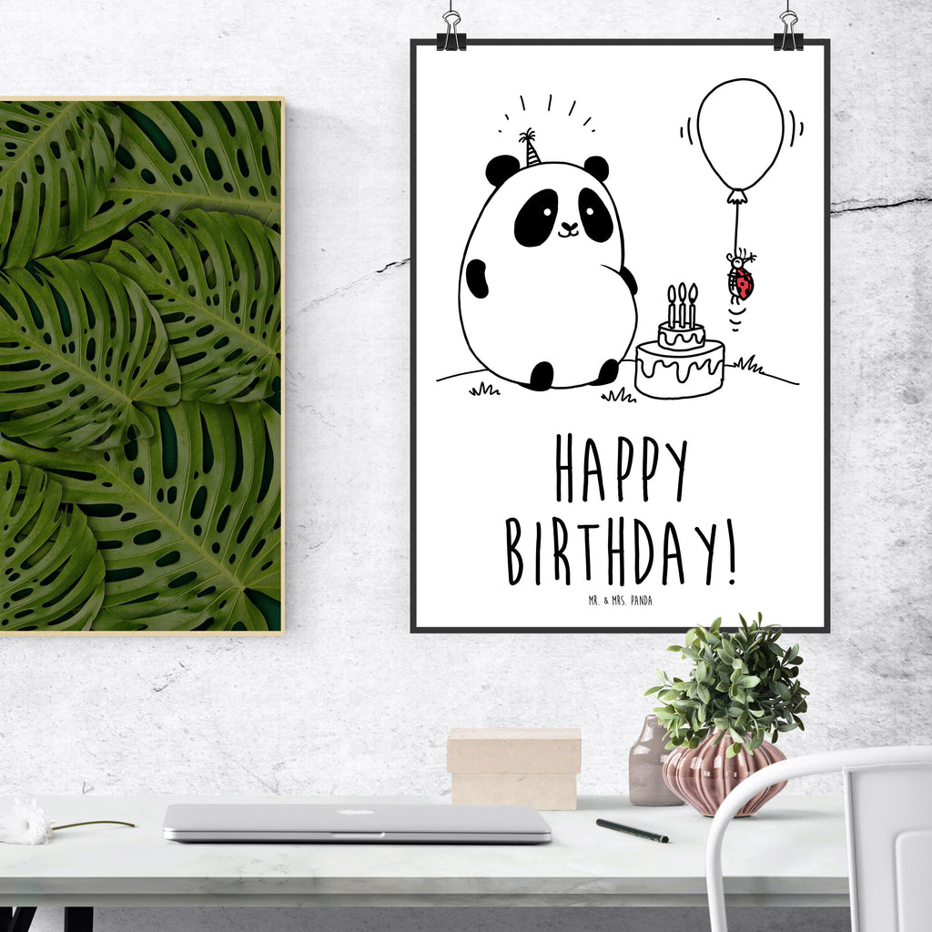 Poster Panda Geburtstag Poster, Wandposter, Bild, Wanddeko, Küchenposter, Kinderposter, Wanddeko Bild, Raumdekoration, Wanddekoration, Handgemaltes Poster, Mr. & Mrs. Panda Poster, Designposter, Kunstdruck, Posterdruck