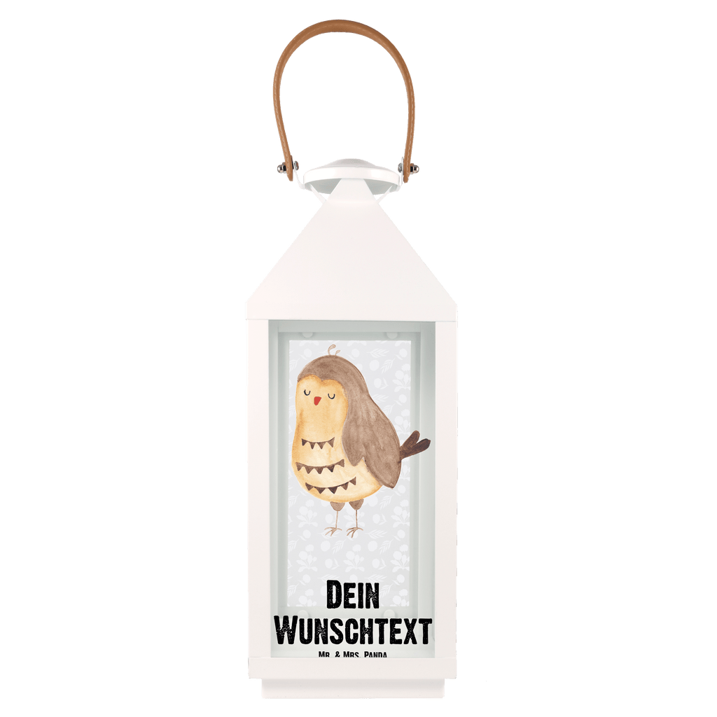 Personalisierte Deko Laterne Eule Zufrieden Gartenlampe, Gartenleuchte, Gartendekoration, Gartenlicht, Laterne kleine Laternen, XXL Laternen, Laterne groß, Eule, Eule Spruch, Eule deko, Owl, Liebe Spruch, Romantisch, Wortspiel lustig, Spruch schön, Geschenk Hochzeitstag