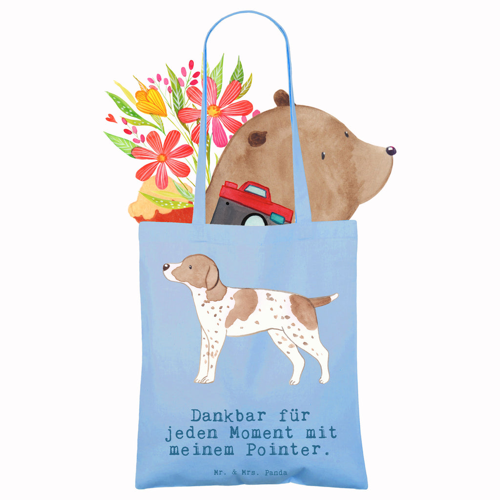 Tragetasche Pointer Moment Beuteltasche, Beutel, Einkaufstasche, Jutebeutel, Stoffbeutel, Hund, Hunderasse, Rassehund, Hundebesitzer, Geschenk, Tierfreund, Schenken, Welpe, English Pointer, Pointer