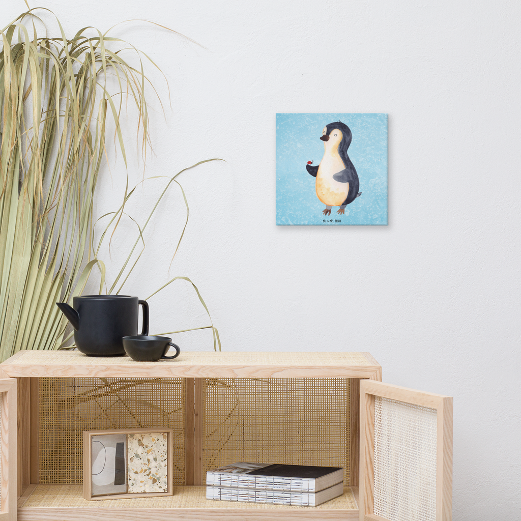 Leinwand Bild Pinguin Marienkäfer Leinwand, Bild, Kunstdruck, Wanddeko, Dekoration, Pinguin, Pinguine, Marienkäfer, Liebe, Wunder, Glück, Freude, Lebensfreude