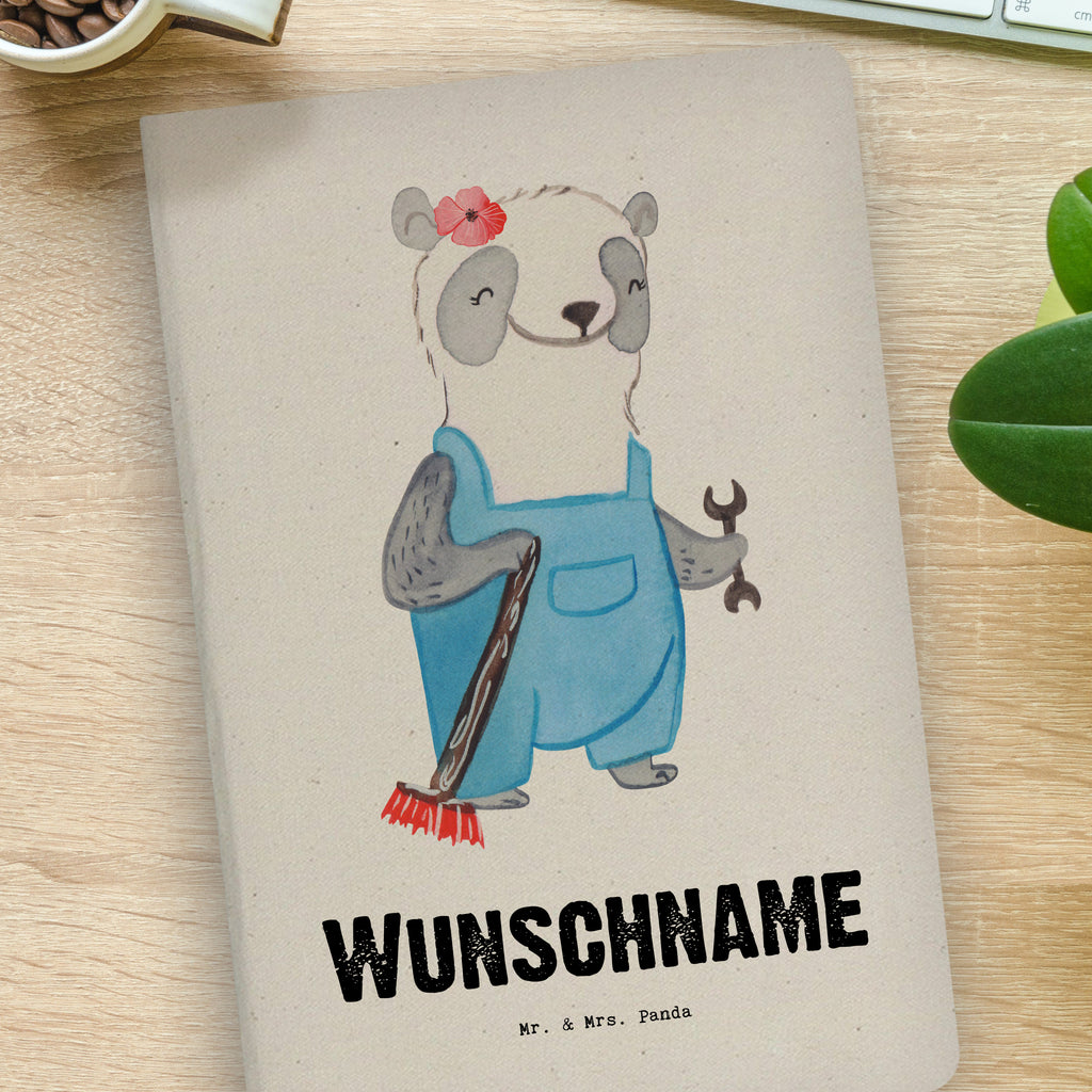 DIN A4 Personalisiertes Notizbuch Hausmeisterin mit Herz Personalisiertes Notizbuch, Notizbuch mit Namen, Notizbuch bedrucken, Personalisierung, Namensbuch, Namen, Beruf, Ausbildung, Jubiläum, Abschied, Rente, Kollege, Kollegin, Geschenk, Schenken, Arbeitskollege, Mitarbeiter, Firma, Danke, Dankeschön, Hausmeisterin, Concierge, Hausverwalterin, Facility Manager