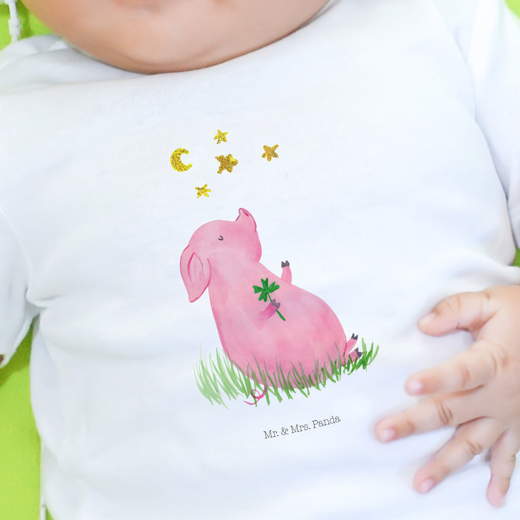Organic Baby Shirt Schwein Glück Baby T-Shirt, Jungen Baby T-Shirt, Mädchen Baby T-Shirt, Shirt, Tiermotive, Gute Laune, lustige Sprüche, Tiere, Glücksschwein. Glück, Schwein, Schweinchen, Sterne, Sernchen, Ziele, Träume, Motivation, Glücksbringer