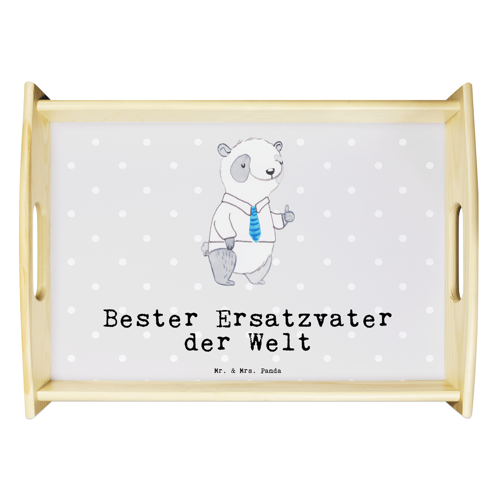 Serviertablett Panda Bester Ersatzvater der Welt Serviertablett, Tablett, Holztablett, Küchentablett, Dekotablett, Frühstückstablett, für, Dankeschön, Geschenk, Schenken, Geburtstag, Geburtstagsgeschenk, Geschenkidee, Danke, Bedanken, Mitbringsel, Freude machen, Geschenktipp, Bester, Ersatzvater, Ersatz, zweiter, Vater, Papa, Dad, Daddy, Paps, Papi, Vati, Eltern, Geschenk Vater, Mann, Familie, Kleinigkeit