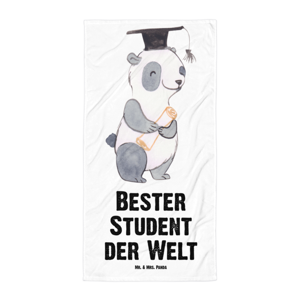 XL Badehandtuch Panda Bester Student der Welt Handtuch, Badetuch, Duschtuch, Strandtuch, Saunatuch, für, Dankeschön, Geschenk, Schenken, Geburtstag, Geburtstagsgeschenk, Geschenkidee, Danke, Bedanken, Mitbringsel, Freude machen, Geschenktipp, Student, Studium, Sohn, Spaß, Musterschüler, lustig, Studienabschluss, witzig, Universität, Abschluss, Alumni, Uni, Studenten, Hochschule