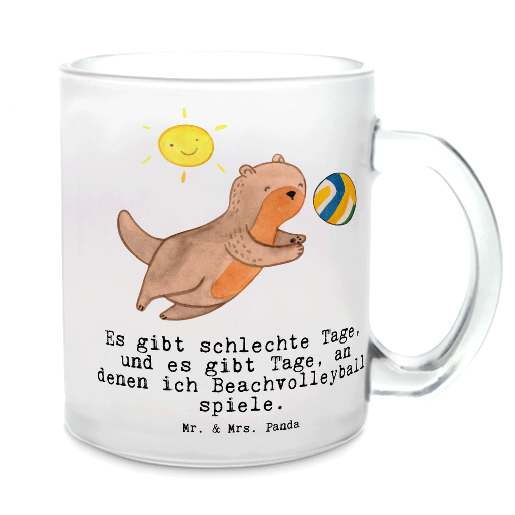 Teetasse Otter Beachvolleyball Tage Teetasse, Teeglas, Teebecher, Tasse mit Henkel, Tasse, Glas Teetasse, Teetasse aus Glas, Geschenk, Sport, Sportart, Hobby, Schenken, Danke, Dankeschön, Auszeichnung, Gewinn, Sportler, Beachvolleyball, Volleyball, Ballsport, Volleyballturnier