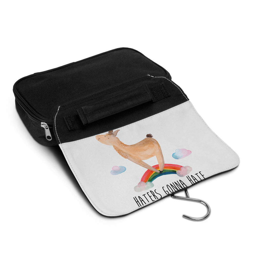 Kulturbeutel Lama Regenbogen Kulturbeutel, Zum Aufhängen, Waschtasche, Kosmetiktasche, Damen, Herren, Aufbewahrungstasche, Schminktasche, Kosmetikbeutel, Organizer, Kulturtasche, Schminkutensil, Lama, Alpaka, Lamas, Regenbogen, Haters gonna hate, Haters, Selbstständig, Außenseiter, Schule, Abi, Hobby, Wolkenland, Freiheit