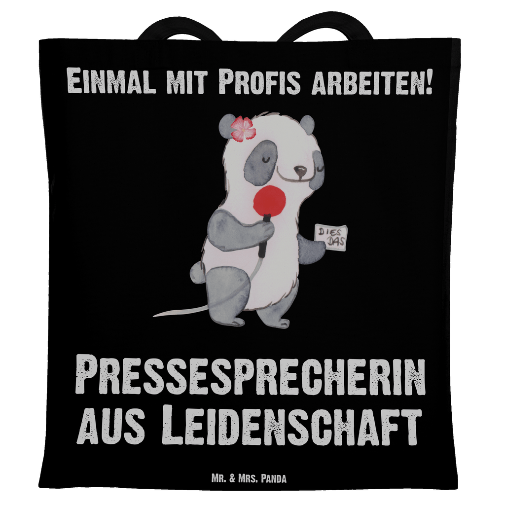 Tragetasche Pressesprecherin aus Leidenschaft Beuteltasche, Beutel, Einkaufstasche, Jutebeutel, Stoffbeutel, Tasche, Shopper, Umhängetasche, Strandtasche, Schultertasche, Stofftasche, Tragetasche, Badetasche, Jutetasche, Einkaufstüte, Laptoptasche, Beruf, Ausbildung, Jubiläum, Abschied, Rente, Kollege, Kollegin, Geschenk, Schenken, Arbeitskollege, Mitarbeiter, Firma, Danke, Dankeschön