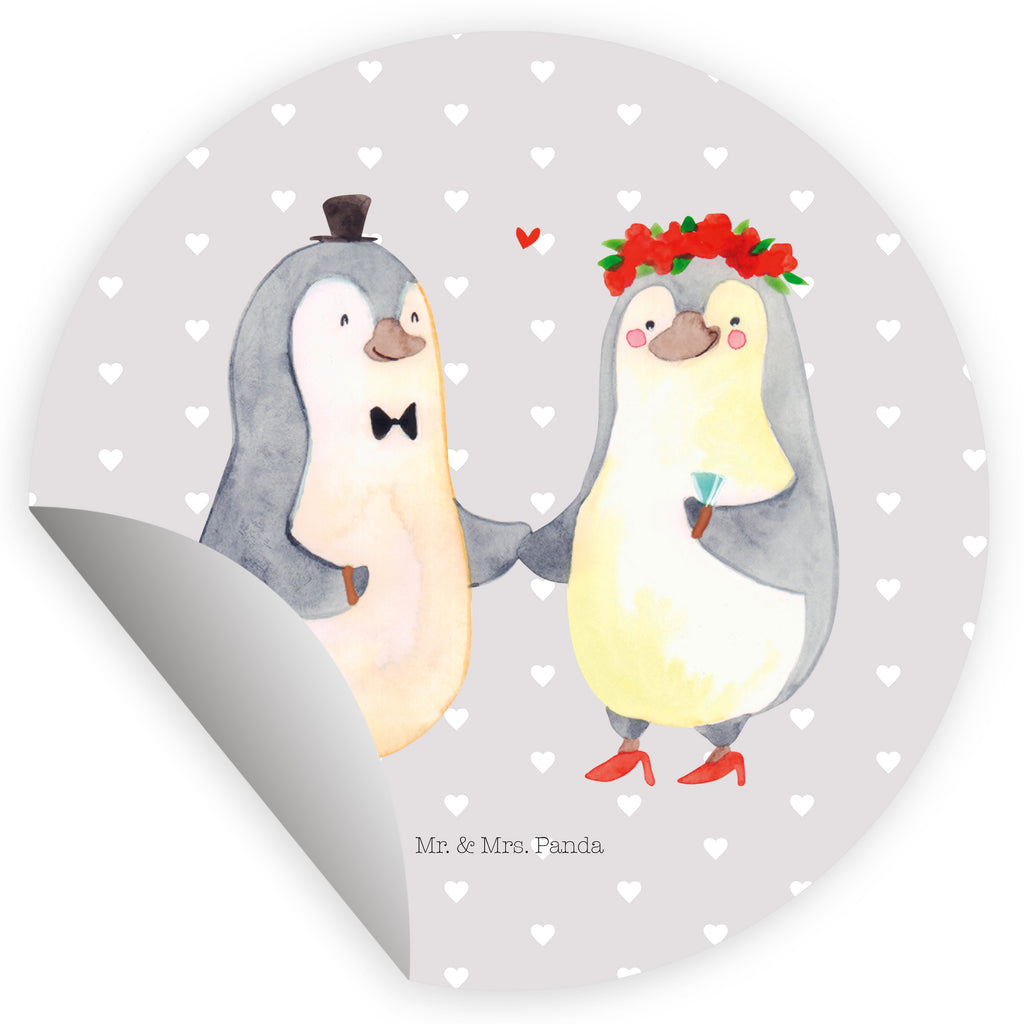 Rund Aufkleber Pinguin Heirat Sticker, Aufkleber, Etikett, Kinder, rund, Liebe, Partner, Freund, Freundin, Ehemann, Ehefrau, Heiraten, Verlobung, Heiratsantrag, Liebesgeschenk, Jahrestag, Hocheitstag