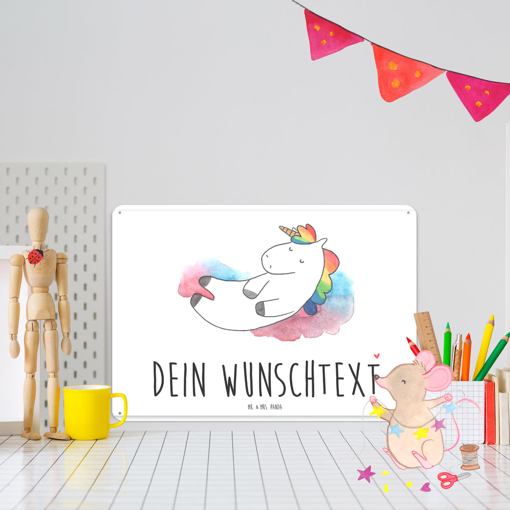 Personalisiertes Blechschild Einhorn Wolke 7 Blechschild, Metallschild, Geschenk Schild, Schild, Magnet-Metall-Schild, Deko Schild, Wandschild, Wand-Dekoration, Türschild, Einhorn, Einhörner, Einhorn Deko, Pegasus, Unicorn, verliebt, Menschen, witzig, lustig, Geschenk, Glaube, Realität, Lächeln