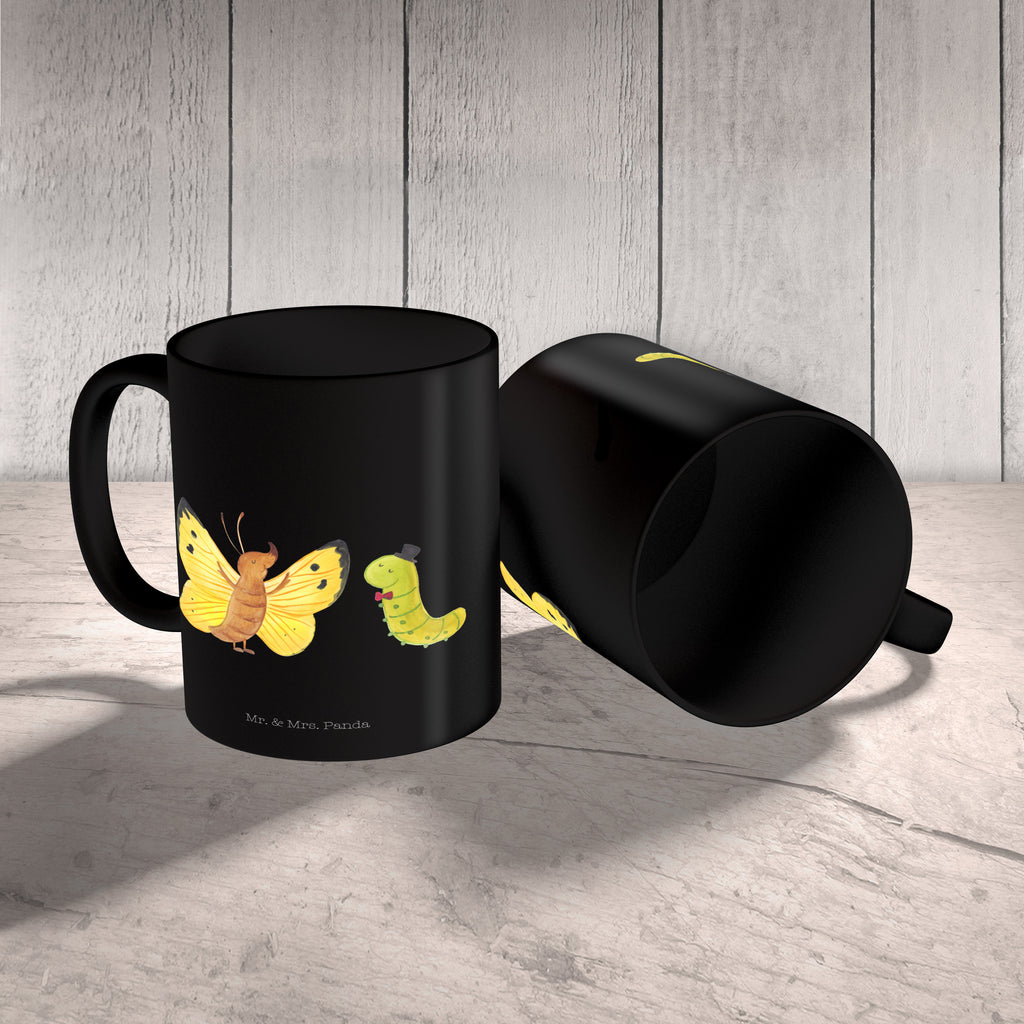 Tasse Raupe & Schmetterling Tasse, Kaffeetasse, Teetasse, Becher, Kaffeebecher, Teebecher, Keramiktasse, Porzellantasse, Büro Tasse, Geschenk Tasse, Tasse Sprüche, Tasse Motive, Kaffeetassen, Tasse bedrucken, Designer Tasse, Cappuccino Tassen, Schöne Teetassen, Tiermotive, Gute Laune, lustige Sprüche, Tiere, Raupe, Schmetterling, Zitronenfalter, Entwicklung, Erwachsen werden, Kokon, Hut, Hütchen, Schönheit, Aufwachsen