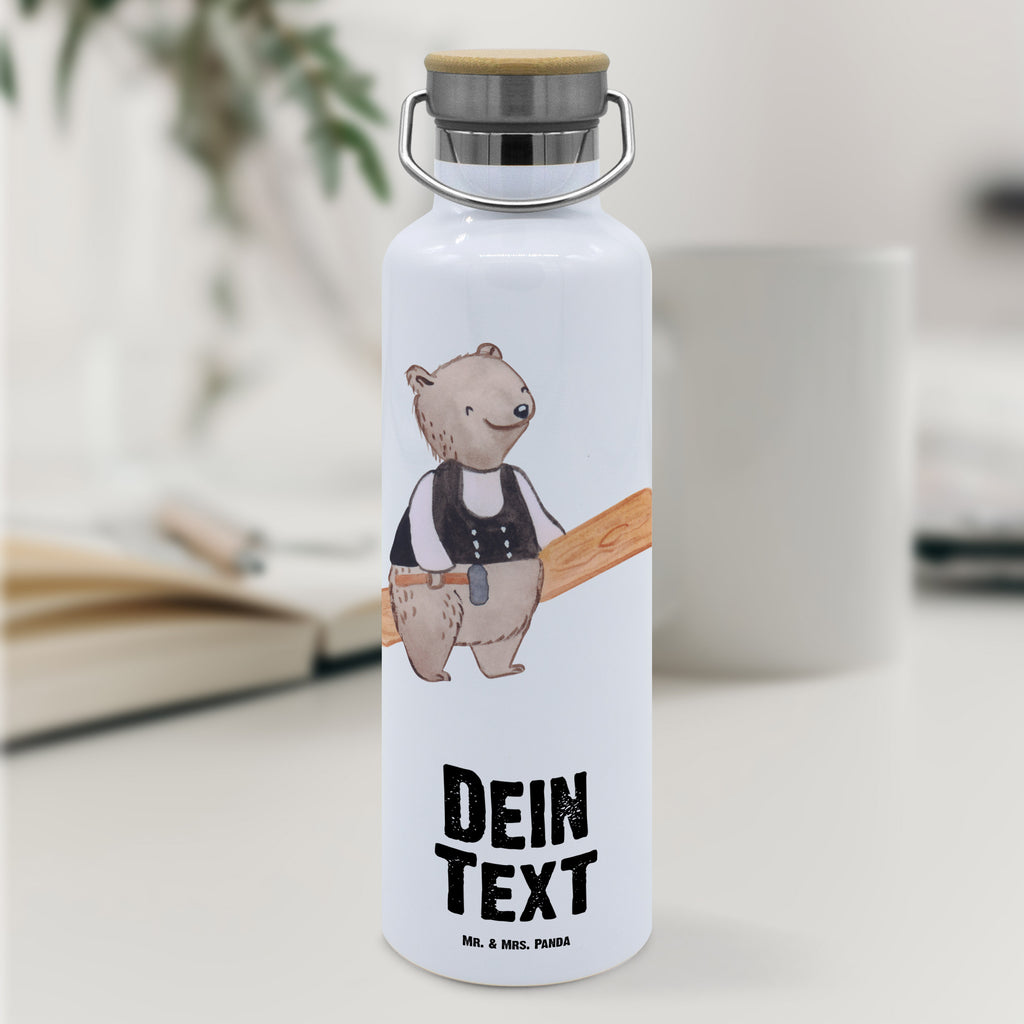 Personalisierte Trinkflasche Zimmermann mit Herz Personalisierte Trinkflasche, Trinkflasche mit Namen, Trinkflasche bedrucken, Flasche personalisiert, Trinkflasch mit Aufdruck, Trinkflasche Werbegeschenk, Namensaufdruck Trinkflasche, Sportflasche personalisiert, Trinkflasche Sport, Beruf, Ausbildung, Jubiläum, Abschied, Rente, Kollege, Kollegin, Geschenk, Schenken, Arbeitskollege, Mitarbeiter, Firma, Danke, Dankeschön