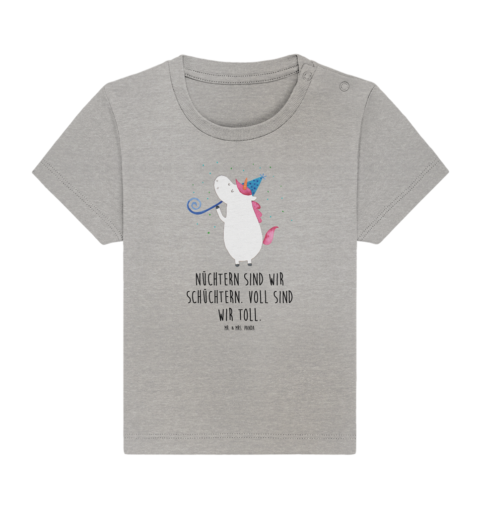 Organic Baby Shirt Einhorn Party Baby T-Shirt, Jungen Baby T-Shirt, Mädchen Baby T-Shirt, Shirt, Einhorn, Einhörner, Einhorn Deko, Pegasus, Unicorn, Glitzer, Konfetti, Party, Geburtstag, Feier, Fest, Alkohol, Disco, Club