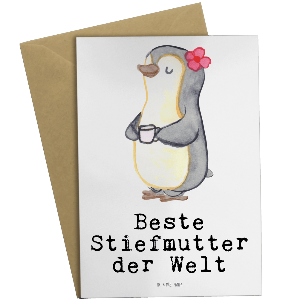 Grußkarte Pinguin Beste Stiefmutter der Welt Grußkarte, Klappkarte, Einladungskarte, Glückwunschkarte, Hochzeitskarte, Geburtstagskarte, Karte, Ansichtskarten, für, Dankeschön, Geschenk, Schenken, Geburtstag, Geburtstagsgeschenk, Geschenkidee, Danke, Bedanken, Mitbringsel, Freude machen, Geschenktipp, Stiefmutter, Stief Mutter, Stiefmama, Mami, Mutter, Muttertag, Mutti, Mama, Tochter, Sohn, Beste