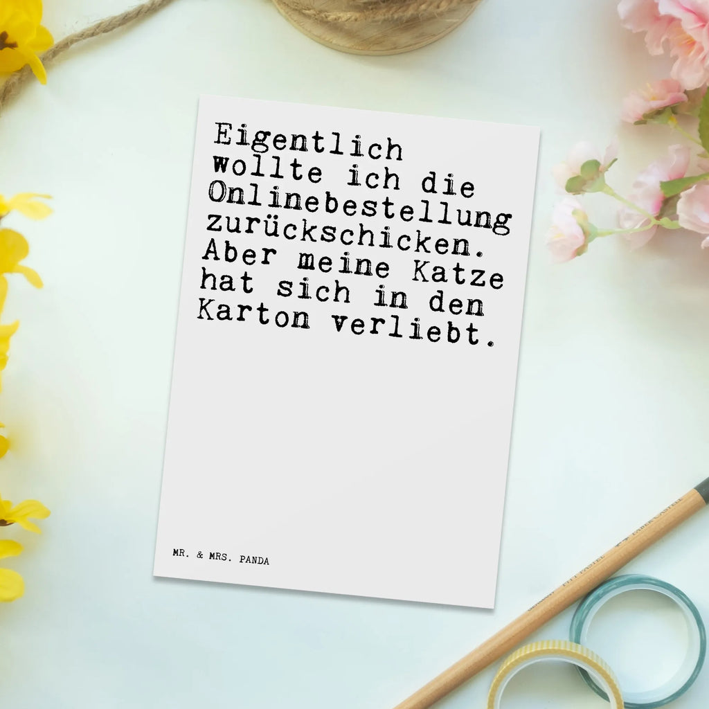 Postkarte Sprüche und Zitate Eigentlich wollte ich die Onlinebestellung zurückschicken. Aber meine Katze hat sich in den Karton verliebt. Postkarte, Karte, Geschenkkarte, Grußkarte, Einladung, Ansichtskarte, Geburtstagskarte, Einladungskarte, Dankeskarte, Ansichtskarten, Einladung Geburtstag, Einladungskarten Geburtstag, Spruch, Sprüche, lustige Sprüche, Weisheiten, Zitate, Spruch Geschenke, Spruch Sprüche Weisheiten Zitate Lustig Weisheit Worte