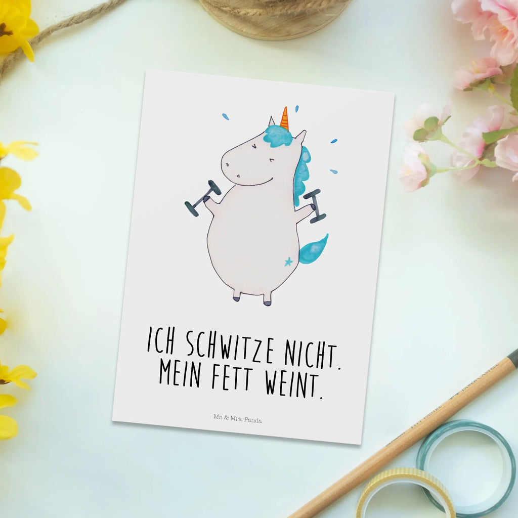 Postkarte Einhorn Fitness Postkarte, Karte, Geschenkkarte, Grußkarte, Einladung, Ansichtskarte, Geburtstagskarte, Einladungskarte, Dankeskarte, Ansichtskarten, Einladung Geburtstag, Einladungskarten Geburtstag, Einhorn, Einhörner, Einhorn Deko, Unicorn, Gym, Fitness, Fitnessstudio, Diät, Abnehmen, Sport, Pumpen, Geräte, Sixpack