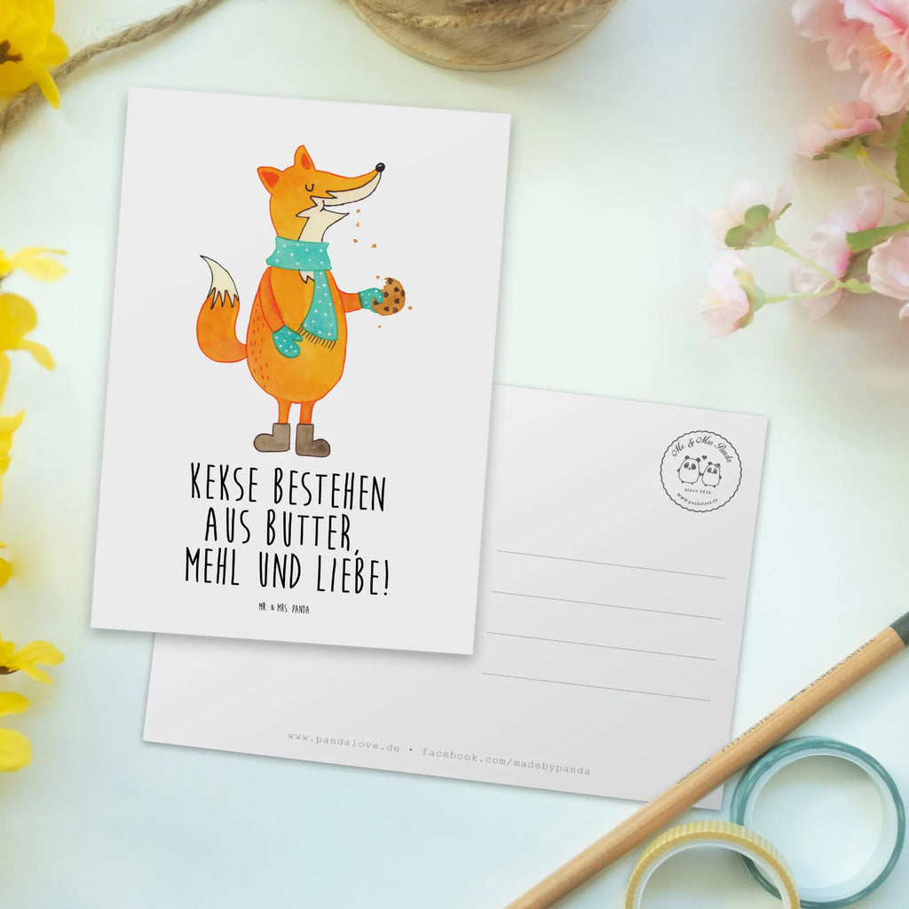 Postkarte Fuchs Keks Postkarte, Karte, Geschenkkarte, Grußkarte, Einladung, Ansichtskarte, Geburtstagskarte, Einladungskarte, Dankeskarte, Ansichtskarten, Einladung Geburtstag, Einladungskarten Geburtstag, Fuchs, Füchse, Backen Spruch, Kekse, Winter, Weihnachtszeit, Plätzchen, Liebe, Küche Deko