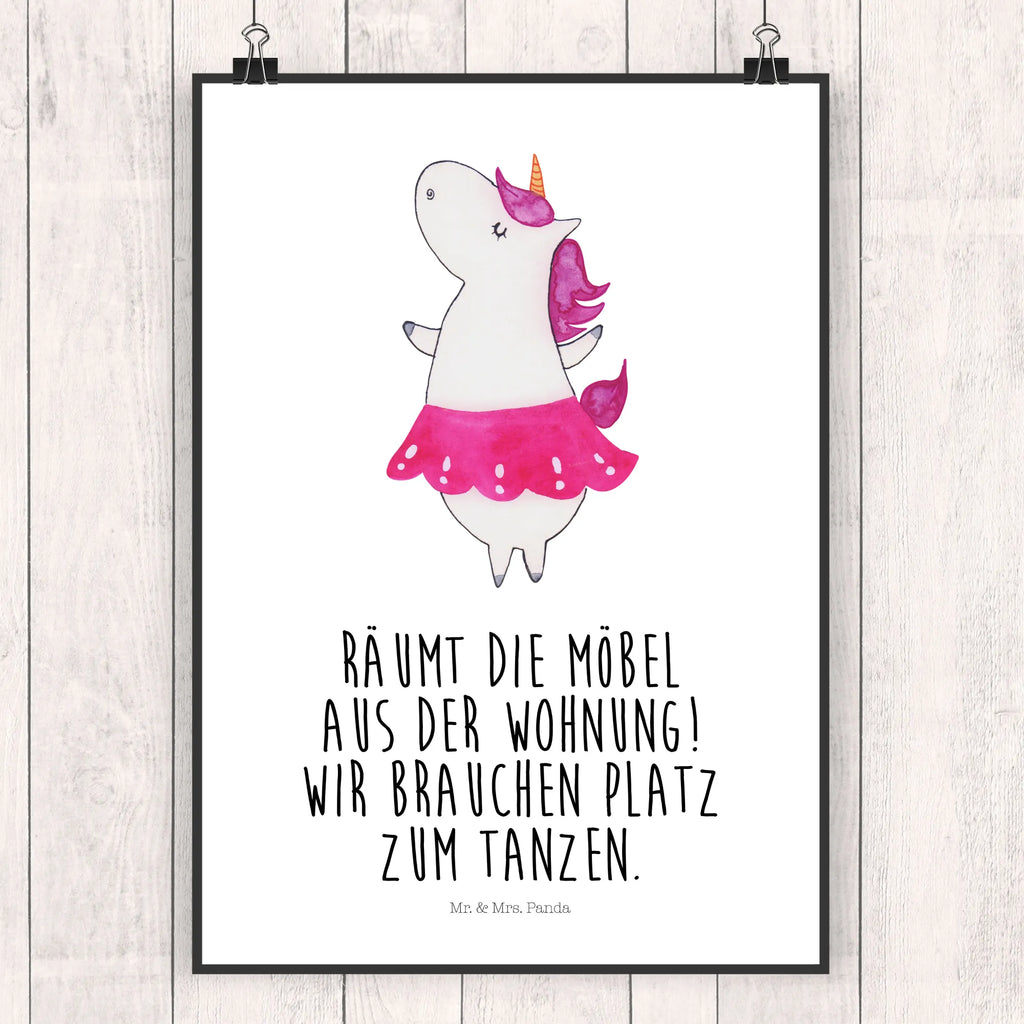 Poster Einhorn Ballerina Poster, Wandposter, Bild, Wanddeko, Küchenposter, Kinderposter, Wanddeko Bild, Raumdekoration, Wanddekoration, Handgemaltes Poster, Mr. & Mrs. Panda Poster, Designposter, Kunstdruck, Posterdruck, Einhorn, Einhörner, Einhorn Deko, Pegasus, Unicorn, Tanzen, Ballerina, Party, Wohnung, Spaß, Feiern, Geburtstag, Tänzerin, Lebenslust, Lebensfreude