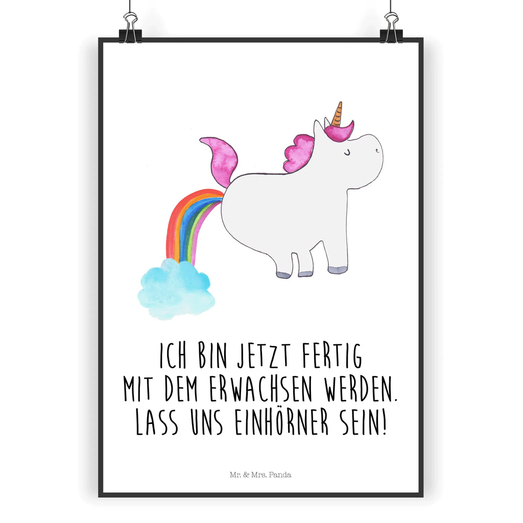 Poster Einhorn Pupsen Poster, Wandposter, Bild, Wanddeko, Küchenposter, Kinderposter, Wanddeko Bild, Raumdekoration, Wanddekoration, Handgemaltes Poster, Mr. & Mrs. Panda Poster, Designposter, Kunstdruck, Posterdruck, Einhorn, Einhörner, Einhorn Deko, Pegasus, Unicorn, Pups, Regenbogen, Glitzer, Einhornpower, Erwachsenwerden, Spaß, lustig, Freundin