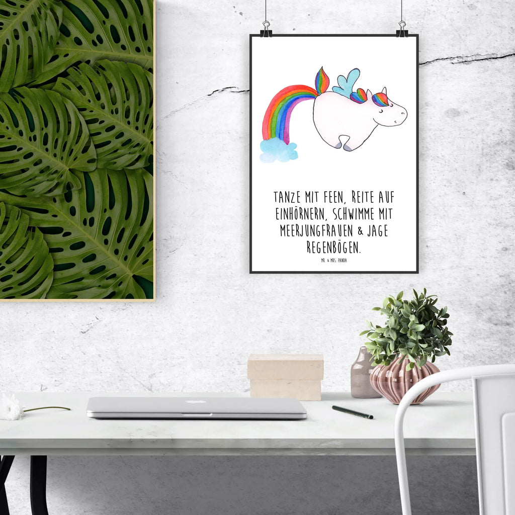 Poster Einhorn Fliegendes Pferd Poster, Wandposter, Bild, Wanddeko, Küchenposter, Kinderposter, Wanddeko Bild, Raumdekoration, Wanddekoration, Handgemaltes Poster, Mr. & Mrs. Panda Poster, Designposter, Kunstdruck, Posterdruck, Einhorn, Einhörner, Einhorn Deko, Unicorn, Regenbogen, Spielen, Realität, Glitzer, Erwachsenwerden