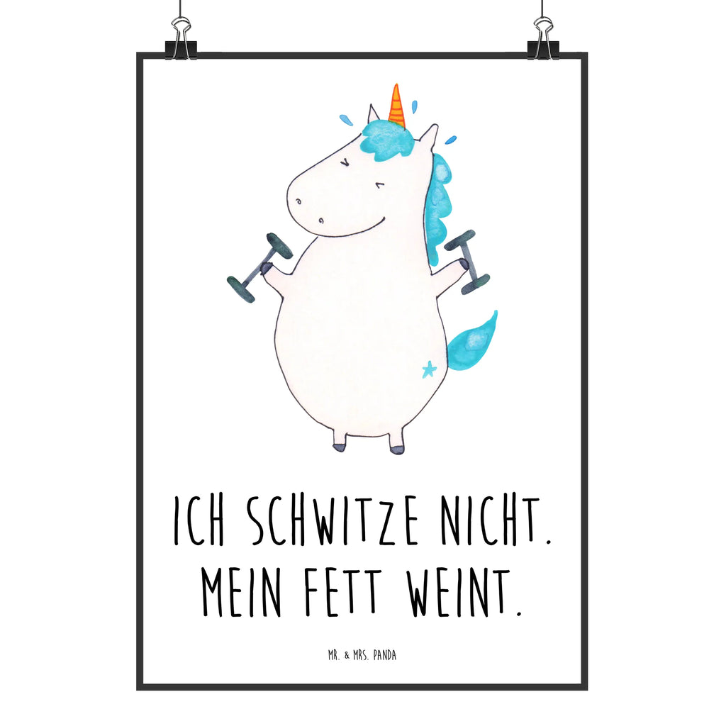 Poster Einhorn Fitness Poster, Wandposter, Bild, Wanddeko, Küchenposter, Kinderposter, Wanddeko Bild, Raumdekoration, Wanddekoration, Handgemaltes Poster, Mr. & Mrs. Panda Poster, Designposter, Kunstdruck, Posterdruck, Einhorn, Einhörner, Einhorn Deko, Pegasus, Unicorn, Gym, Fitness, Fitnessstudio, Diät, Abnehmen, Sport, Pumpen, Geräte, Sixpack