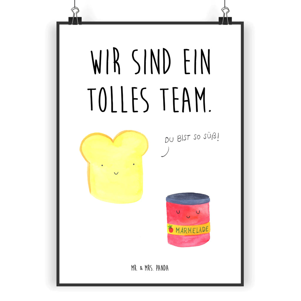 Poster Toast Marmelade Poster, Wandposter, Bild, Wanddeko, Küchenposter, Kinderposter, Wanddeko Bild, Raumdekoration, Wanddekoration, Handgemaltes Poster, Mr. & Mrs. Panda Poster, Designposter, Kunstdruck, Posterdruck, Tiermotive, Gute Laune, lustige Sprüche, Tiere, Toast, Marmelade, Dreamteam, süße Postkarte, süß, Küche Deko, Küche Spruch, Frühstück Einladung, Brot, Toastbrot