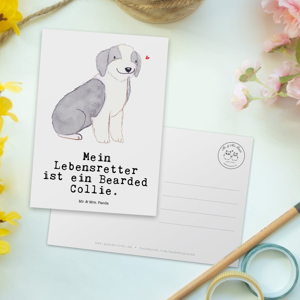 Postkarte Bearded Collie Lebensretter Postkarte, Karte, Geschenkkarte, Grußkarte, Einladung, Ansichtskarte, Geburtstagskarte, Einladungskarte, Dankeskarte, Ansichtskarten, Einladung Geburtstag, Einladungskarten Geburtstag, Hund, Hunderasse, Rassehund, Hundebesitzer, Geschenk, Tierfreund, Schenken, Welpe, Bearded Collie, britischer Hütehund