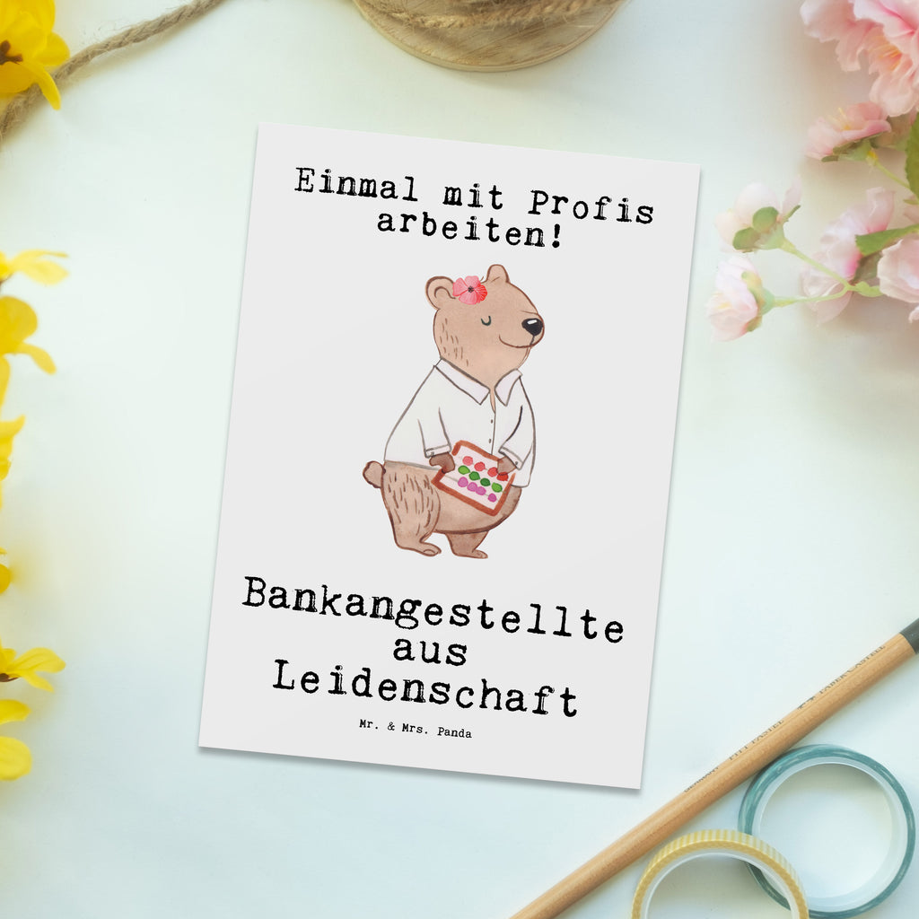 Postkarte Bankangestellte aus Leidenschaft Postkarte, Karte, Geschenkkarte, Grußkarte, Einladung, Ansichtskarte, Geburtstagskarte, Einladungskarte, Dankeskarte, Ansichtskarten, Einladung Geburtstag, Einladungskarten Geburtstag, Beruf, Ausbildung, Jubiläum, Abschied, Rente, Kollege, Kollegin, Geschenk, Schenken, Arbeitskollege, Mitarbeiter, Firma, Danke, Dankeschön, Bankangestellte, Bankfachfrau, Bänkerin, Bankberaterin