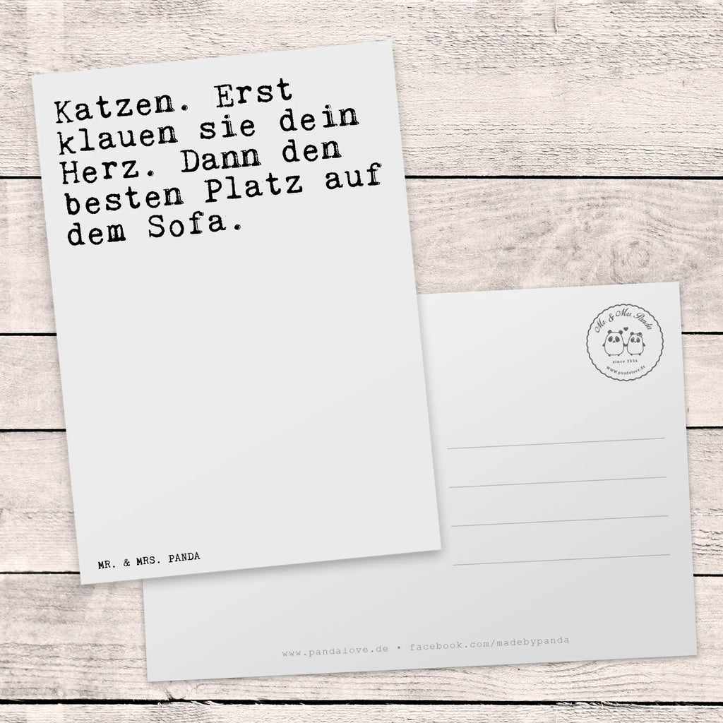 Postkarte Sprüche und Zitate Katzen. Erst klauen sie dein Herz. Dann den besten Platz auf dem Sofa. Postkarte, Karte, Geschenkkarte, Grußkarte, Einladung, Ansichtskarte, Geburtstagskarte, Einladungskarte, Dankeskarte, Ansichtskarten, Einladung Geburtstag, Einladungskarten Geburtstag, Spruch, Sprüche, lustige Sprüche, Weisheiten, Zitate, Spruch Geschenke, Spruch Sprüche Weisheiten Zitate Lustig Weisheit Worte