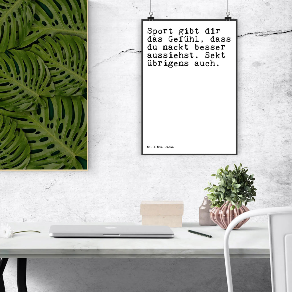 Poster Sprüche und Zitate Sport gibt dir das Gefühl, dass du nackt besser aussiehst. Sekt übrigens auch. Poster, Wandposter, Bild, Wanddeko, Küchenposter, Kinderposter, Wanddeko Bild, Raumdekoration, Wanddekoration, Handgemaltes Poster, Mr. & Mrs. Panda Poster, Designposter, Kunstdruck, Posterdruck, Spruch, Sprüche, lustige Sprüche, Weisheiten, Zitate, Spruch Geschenke, Spruch Sprüche Weisheiten Zitate Lustig Weisheit Worte