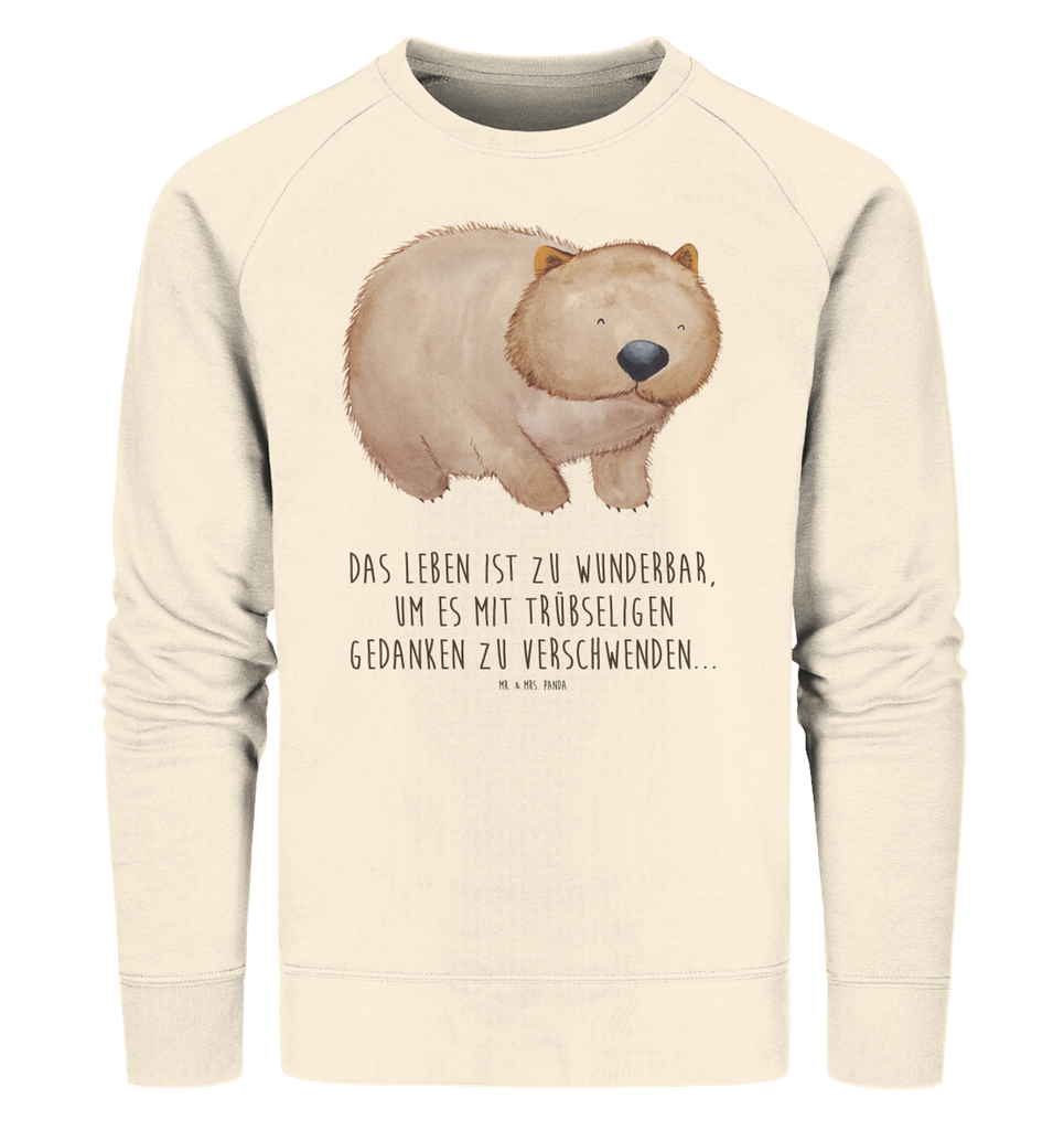 Organic Pullover Wombat Pullover, Pullover Männer, Pullover Frauen, Sweatshirt, Sweatshirt Männer, Sweatshirt Frauen, Unisex, Tiermotive, Gute Laune, lustige Sprüche, Tiere, Wombat, Das Leben ist schön, Motivation, Spruch, Australien