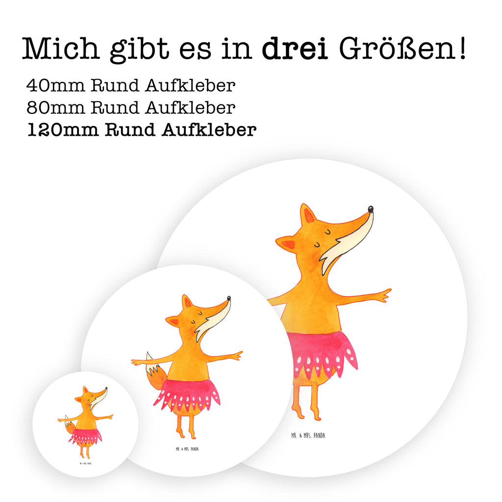 Rund Aufkleber Fuchs Ballerina Sticker, Aufkleber, Etikett, Fuchs, Fuchs Spruch, Füchse, Füchsin, Ballerina, Ballett, Tänzerin, Tanzen, Party, Einladung, Geburtstag