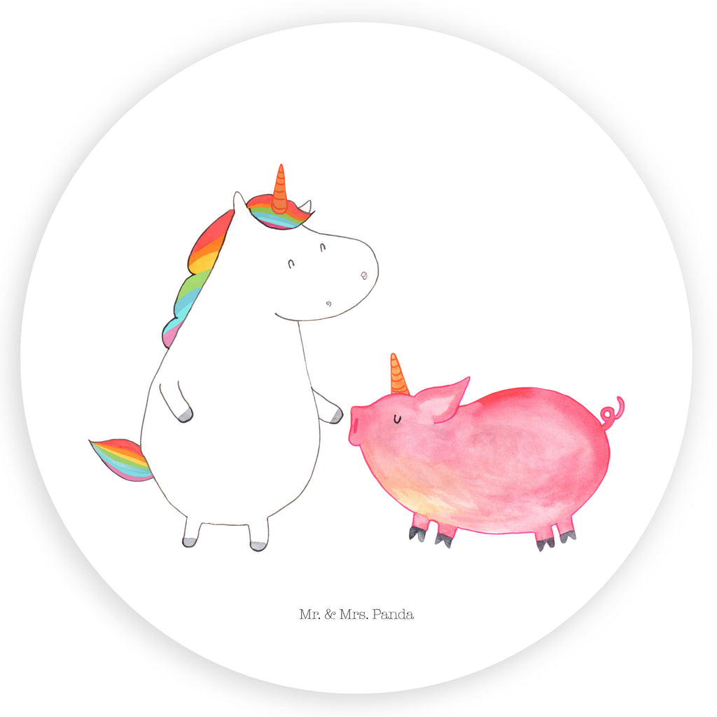 Rund Aufkleber Einhorn + Schweinhorn Sticker, Aufkleber, Etikett, Einhorn, Einhörner, Einhorn Deko, Pegasus, Unicorn, Freundschaft, Schweinhorn, Schwein, Freundin, Schweinchen