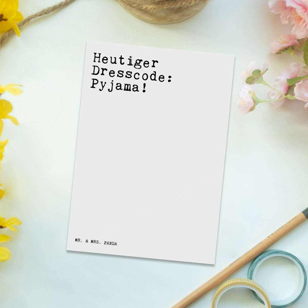 Postkarte Heutiger Dresscode: Pyjama! Postkarte, Karte, Geschenkkarte, Grußkarte, Einladung, Ansichtskarte, Geburtstagskarte, Einladungskarte, Dankeskarte, Ansichtskarten, Einladung Geburtstag, Einladungskarten Geburtstag, Spruch, Sprüche, lustige Sprüche, Weisheiten, Zitate, Spruch Geschenke, Spruch Sprüche Weisheiten Zitate Lustig Weisheit Worte