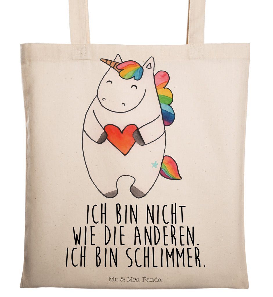 Tragetasche Einhorn Herz Beuteltasche, Beutel, Einkaufstasche, Jutebeutel, Stoffbeutel, Tasche, Shopper, Umhängetasche, Strandtasche, Schultertasche, Stofftasche, Tragetasche, Badetasche, Jutetasche, Einkaufstüte, Laptoptasche, Einhorn, Einhörner, Einhorn Deko, Pegasus, Unicorn, Herz, schlimm, böse, witzig, lustig, Freundin, anders, bunt