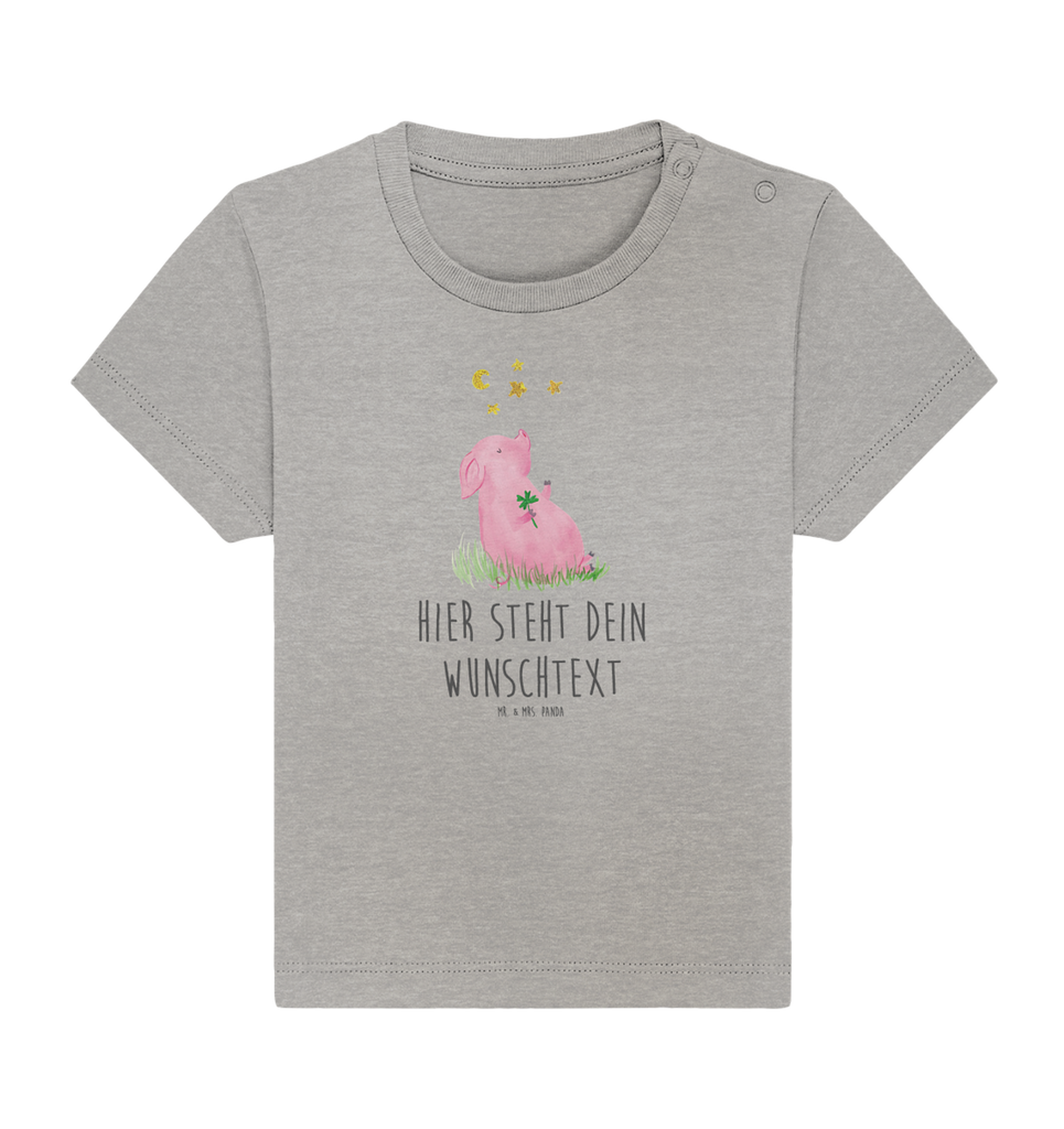 Personalisiertes Baby Shirt Schwein Glück Personalisiertes Baby T-Shirt, Personalisiertes Jungen Baby T-Shirt, Personalisiertes Mädchen Baby T-Shirt, Personalisiertes Shirt, Tiermotive, Gute Laune, lustige Sprüche, Tiere, Glücksschwein. Glück, Schwein, Schweinchen, Sterne, Sernchen, Ziele, Träume, Motivation, Glücksbringer