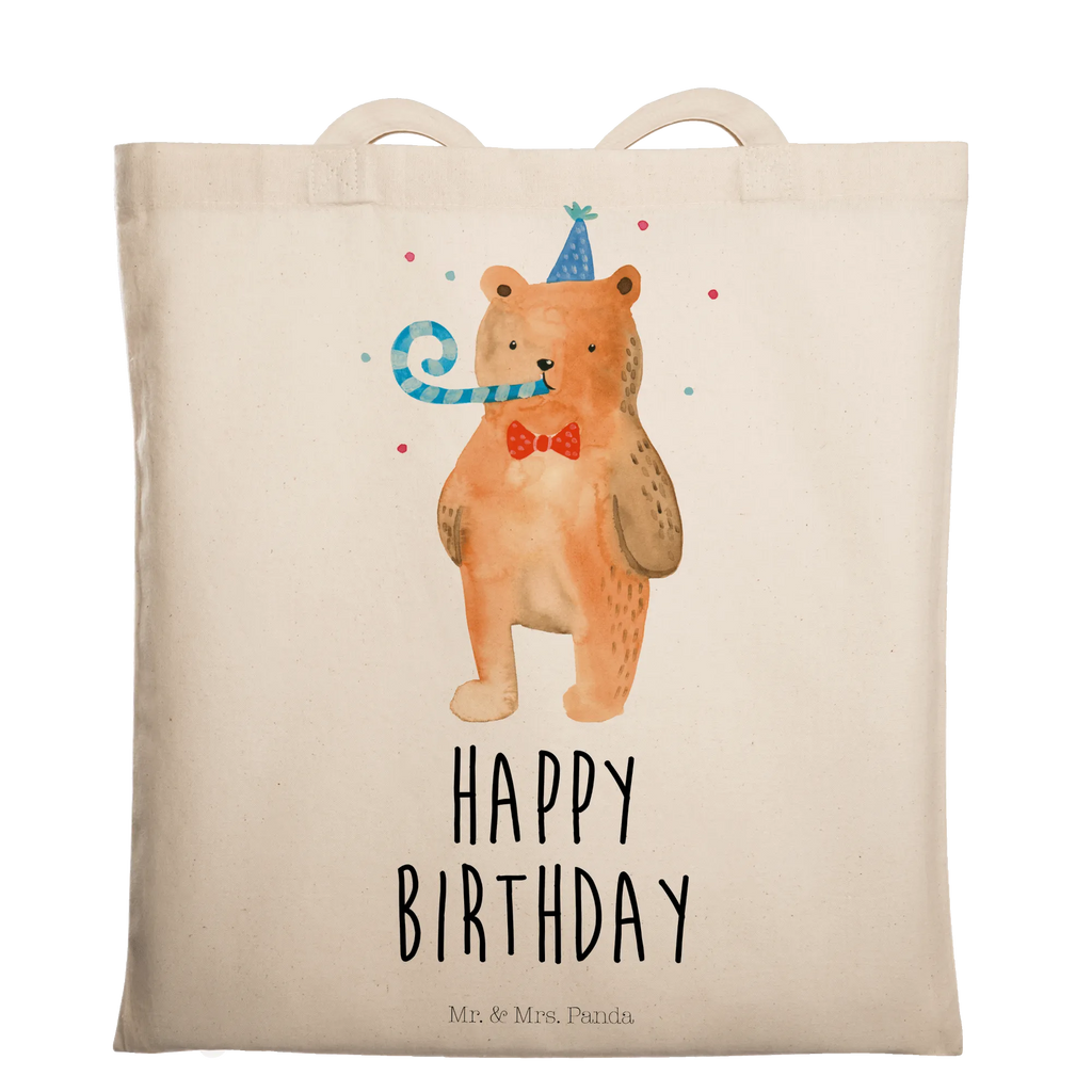 Tragetasche Birthday Bär Beuteltasche, Beutel, Einkaufstasche, Jutebeutel, Stoffbeutel, Tasche, Shopper, Umhängetasche, Strandtasche, Schultertasche, Stofftasche, Tragetasche, Badetasche, Jutetasche, Einkaufstüte, Laptoptasche, Bär, Teddy, Teddybär, Happy Birthday, Alles Gute, Glückwunsch, Geburtstag