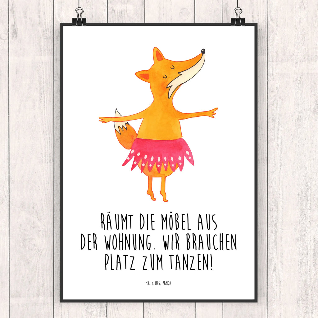 Poster Fuchs Ballerina Poster, Wandposter, Bild, Wanddeko, Küchenposter, Kinderposter, Wanddeko Bild, Raumdekoration, Wanddekoration, Handgemaltes Poster, Mr. & Mrs. Panda Poster, Designposter, Kunstdruck, Posterdruck, Fuchs, Fuchs Spruch, Füchse, Füchsin, Ballerina, Ballett, Tänzerin, Tanzen, Party, Einladung, Geburtstag