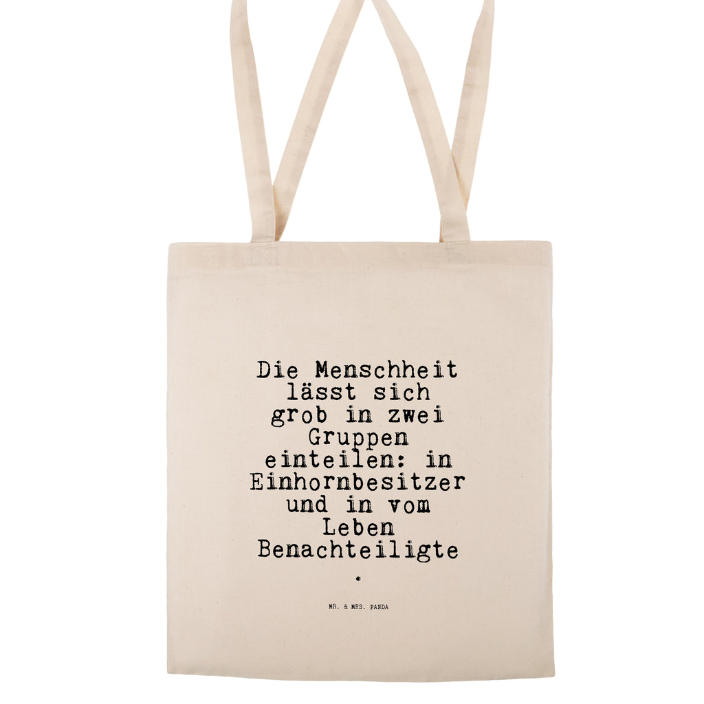 Tragetasche Die Menschheit lässt sich... Beuteltasche, Beutel, Einkaufstasche, Jutebeutel, Stoffbeutel, Tasche, Shopper, Umhängetasche, Strandtasche, Schultertasche, Stofftasche, Tragetasche, Badetasche, Jutetasche, Einkaufstüte, Laptoptasche, Spruch, Sprüche, lustige Sprüche, Weisheiten, Zitate, Spruch Geschenke, Spruch Sprüche Weisheiten Zitate Lustig Weisheit Worte