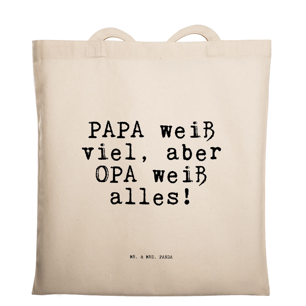 Tragetasche PAPA weiß viel, aber... Beuteltasche, Beutel, Einkaufstasche, Jutebeutel, Stoffbeutel, Tasche, Shopper, Umhängetasche, Strandtasche, Schultertasche, Stofftasche, Tragetasche, Badetasche, Jutetasche, Einkaufstüte, Laptoptasche, Spruch, Sprüche, lustige Sprüche, Weisheiten, Zitate, Spruch Geschenke, Spruch Sprüche Weisheiten Zitate Lustig Weisheit Worte