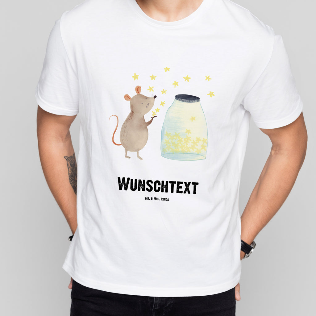 Personalisiertes T-Shirt Maus Sterne T-Shirt Personalisiert, T-Shirt mit Namen, T-Shirt mit Aufruck, Männer, Frauen, Wunschtext, Bedrucken, Tiermotive, Gute Laune, lustige Sprüche, Tiere, Maus, Sterne, Wunsch, Kind, Taufe, Taufgeschenk, Geburt, Schwangerschaft, erstes Kind, Kindergeburtstag, Geburtstag, Hoffnung, Träume