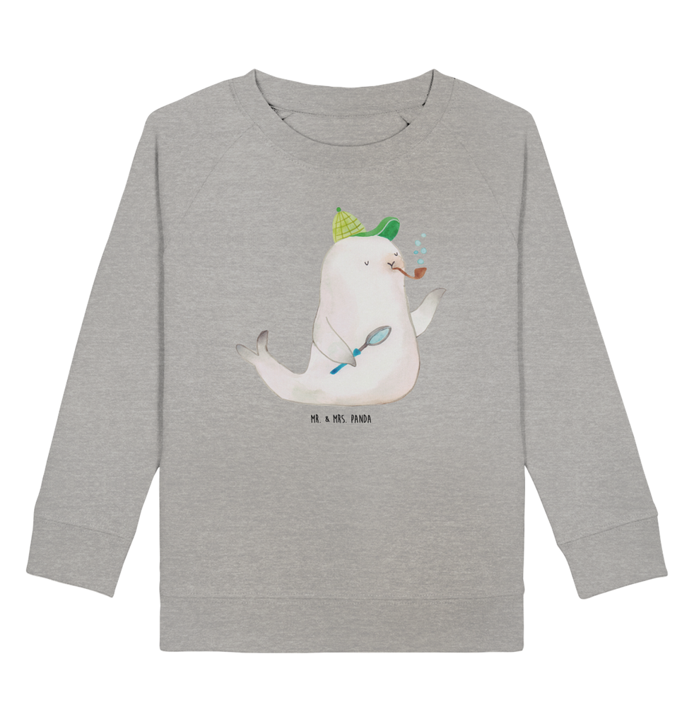 Organic Kinder Pullover Robbe Sherlock Kinder Pullover, Kinder Sweatshirt, Jungen, Mädchen, Tiermotive, Gute Laune, lustige Sprüche, Tiere