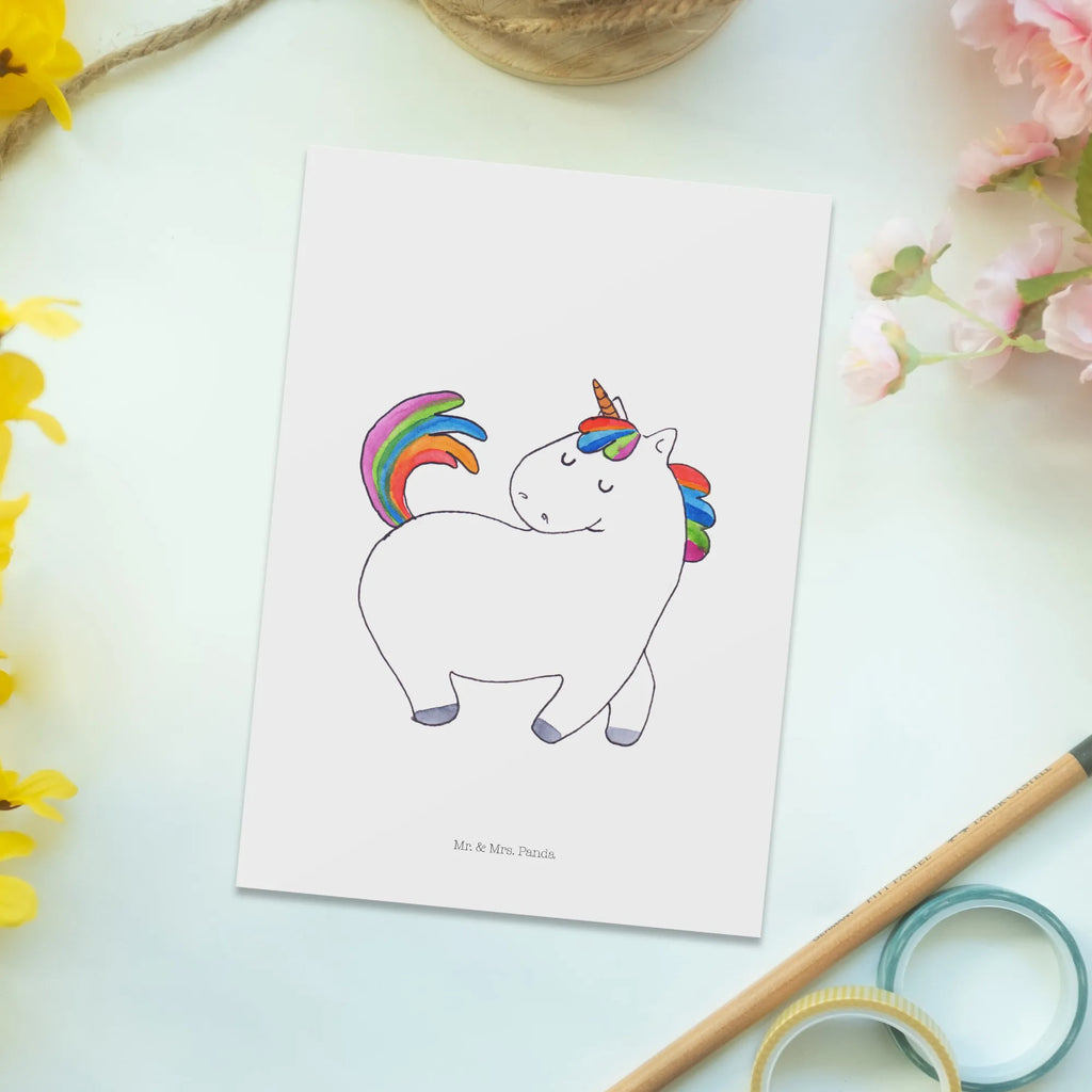 Postkarte Einhorn stolzierend Postkarte, Karte, Geschenkkarte, Grußkarte, Einladung, Ansichtskarte, Geburtstagskarte, Einladungskarte, Dankeskarte, Ansichtskarten, Einladung Geburtstag, Einladungskarten Geburtstag, Einhorn, Einhörner, Einhorn Deko, Pegasus, Unicorn, stolz, anders, bunt, Pferd, Reiter, Reiten, Freundin, Geschenk